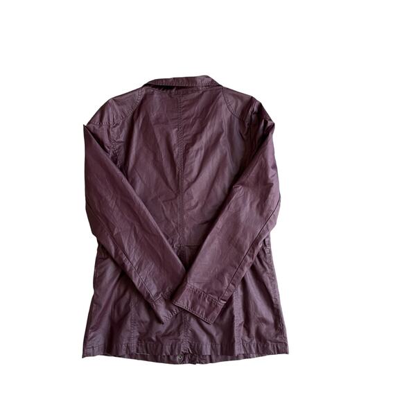 BANANA REPUBLIC Womens Utility Jacket Size M Waxed Coated Canvas Burgundy VTG - Picture 6 of 16